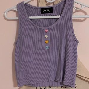 Cider candy heart purple tank top